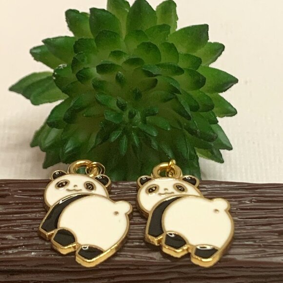 Panda Earring, Panda Bear Jewelry, Gift, Panda Jewelry, Silly Animal Earring - Picture 2 of 7